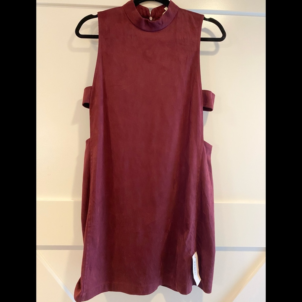 Cotton Candy wine suede like dress with hidden zip